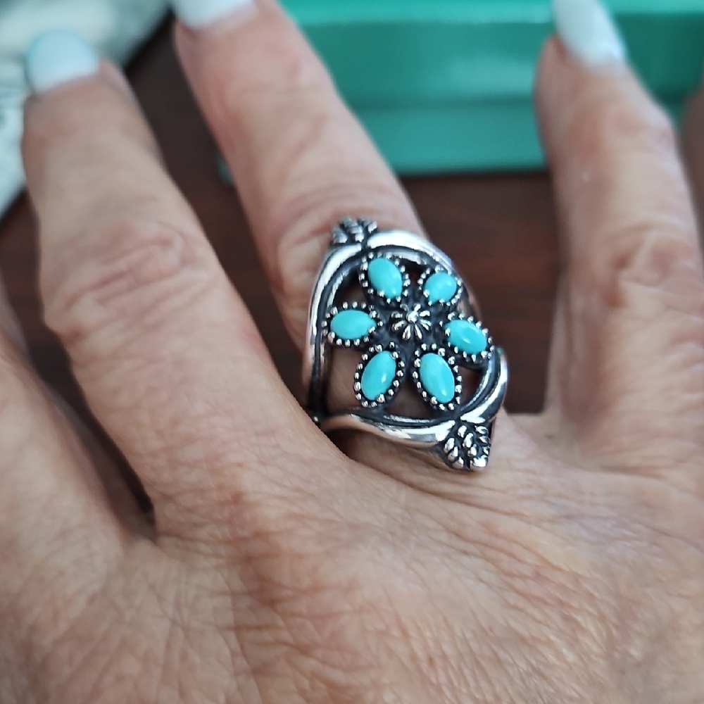 Carolyn Pollock Sleeping Beauty Turquoise ring Sz 6